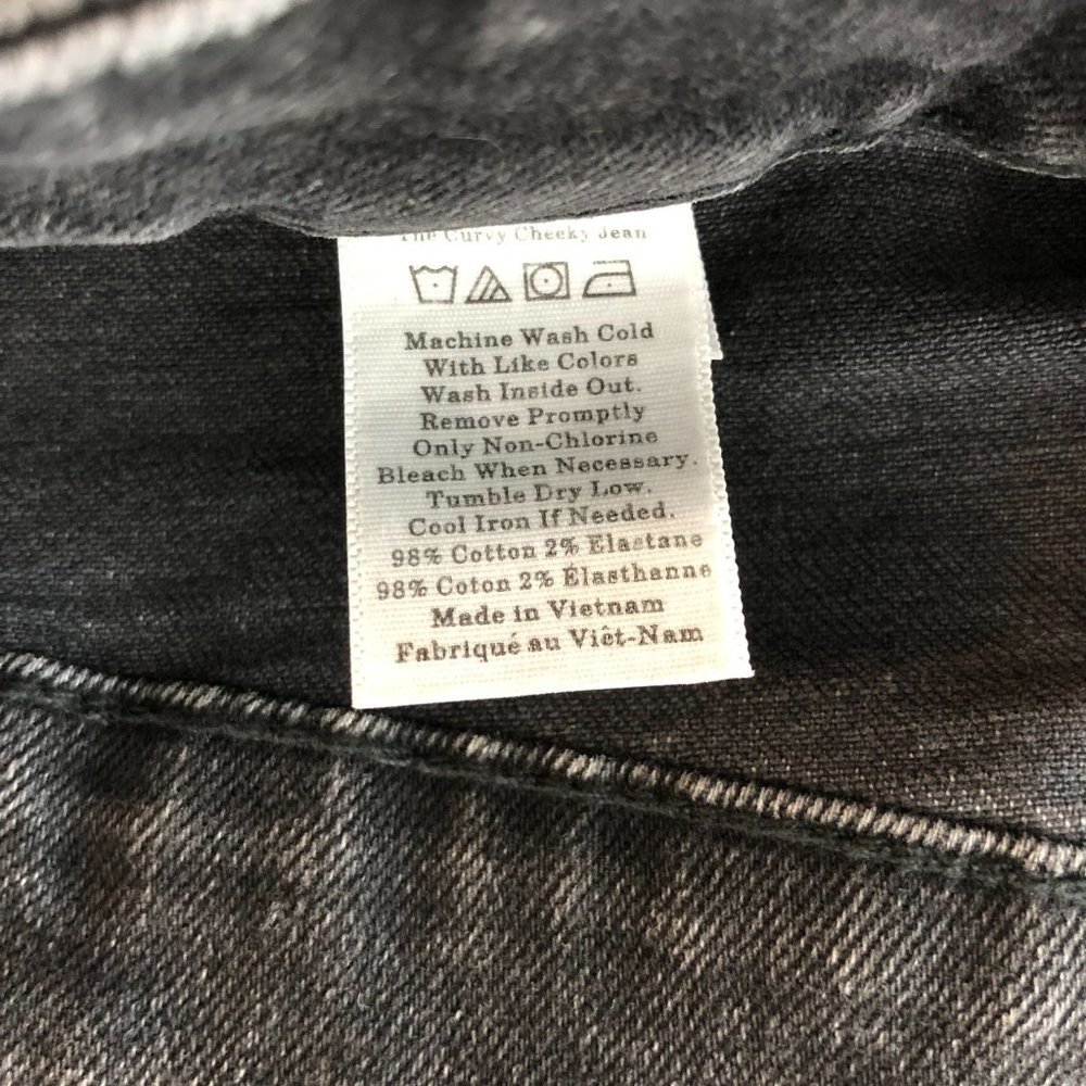 Everlane The Curvy Cheeky Straight Jean Stretch Washed Black Size 34 - Picture 10 of 10